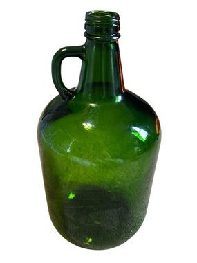 Vintage Style Green Glass Jug 4L Demijohn Carboy Rustic Farmhouse Decor